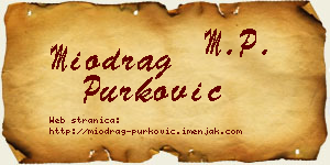 Miodrag Purković vizit kartica